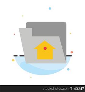 Home, File, Setting, Service Abstract Flat Color Icon Template