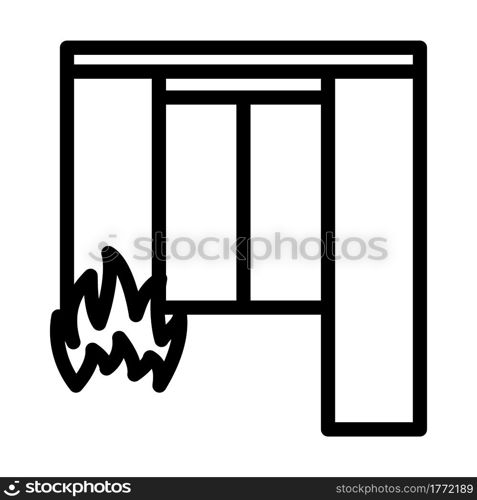 Home Fire Icon. Bold outline design with editable stroke width. Vector Illustration.