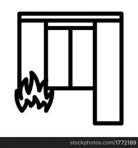 Home Fire Icon. Bold outline design with editable stroke width. Vector Illustration.