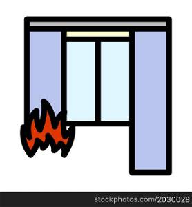 Home Fire Icon. Editable Bold Outline With Color Fill Design. Vector Illustration.