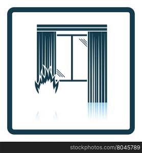 Home fire icon. Shadow reflection design. Vector illustration.