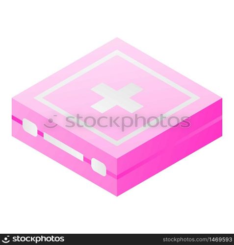 Home first aid kit icon. Isometric of home first aid kit vector icon for web design isolated on white background. Home first aid kit icon, isometric style