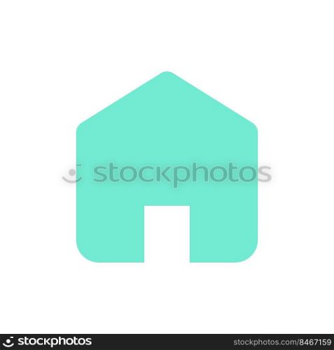 Home flat color ui icon. Open website homepage. Application, browser shortcut. Return to home screen. Simple filled element for mobile app. Colorful solid pictogram. Vector isolated RGB illustration. Home flat color ui icon