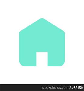 Home flat color ui icon. Open website homepage. Application, browser shortcut. Return to home screen. Simple filled element for mobile app. Colorful solid pictogram. Vector isolated RGB illustration. Home flat color ui icon