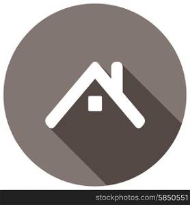 home flat Icon with long shadow