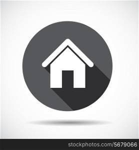 Home Flat Icon with long Shadow. Vector Illustration. EPS10