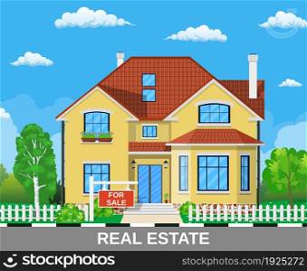 Home for rent icon. Real Estate concept, template for sales, rental, advertising. Vector illustration in flat style. Real Estate concept,