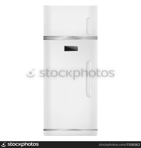 Home fridge icon. Realistic illustration of home fridge vector icon for web design. Home fridge icon, realistic style