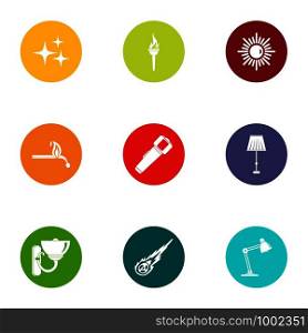Home furnishings icons set. Flat set of 9 home furnishings vector icons for web isolated on white background. Home furnishings icons set, flat style