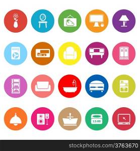 Home furniture flat icons on white background, stock vector