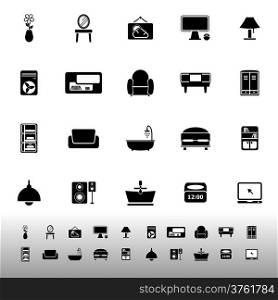 Home furniture icons on white background, stock vector