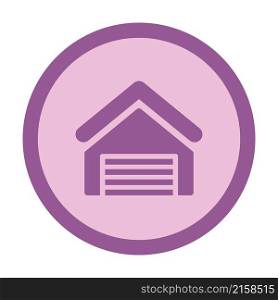 home garage circle icon