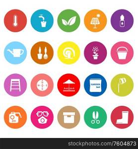 Home garden flat icons on white background, stock vector