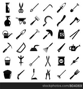 Home gardening tools icon set. Simple set of home gardening tools vector icons for web design on white background. Home gardening tools icon set, simple style