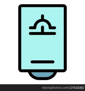 Home gas water heater icon. Outline home gas water heater vector icon color flat isolated. Home gas water heater icon color outline vector