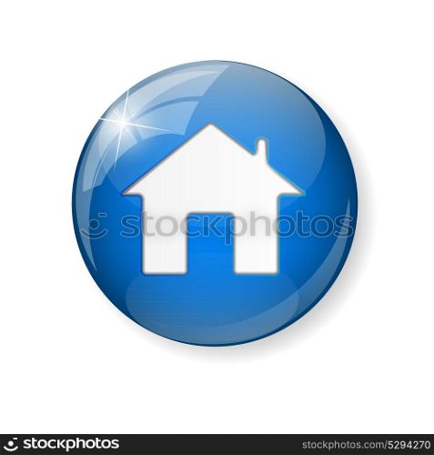 Home Glossy Icon. Isolated on White. Vector Illustration EPS10. Home Glossy Icon Vector Illustration