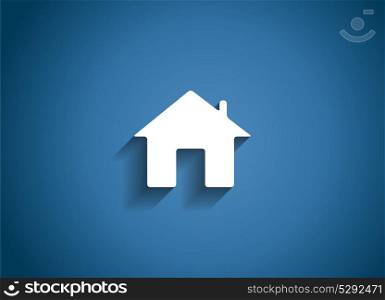 Home Glossy Icon Vector Illustration on Blue Background. EPS10. Home Glossy Icon Vector Illustration
