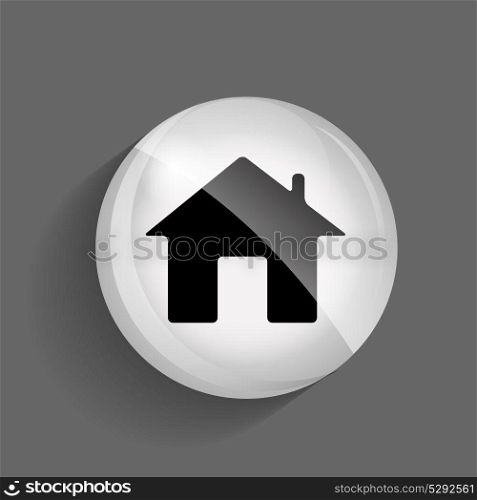 Home Glossy Icon Vector Illustration on Gray Background. EPS10. Home Glossy Icon Vector Illustration