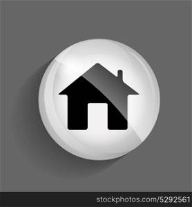 Home Glossy Icon Vector Illustration on Gray Background. EPS10. Home Glossy Icon Vector Illustration
