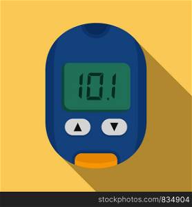Home glucometer icon. Flat illustration of home glucometer vector icon for web design. Home glucometer icon, flat style
