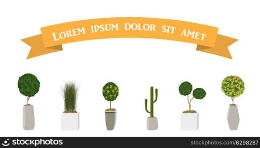Home Green Plant in Nice Pot. Vector Illustration. EPS10. Home Green Plant in Nice Pot. Vector Illustration.