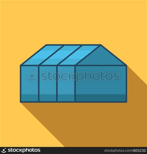 Home greenhouse icon. Flat illustration of home greenhouse vector icon for web design. Home greenhouse icon, flat style