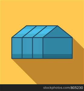 Home greenhouse icon. Flat illustration of home greenhouse vector icon for web design. Home greenhouse icon, flat style