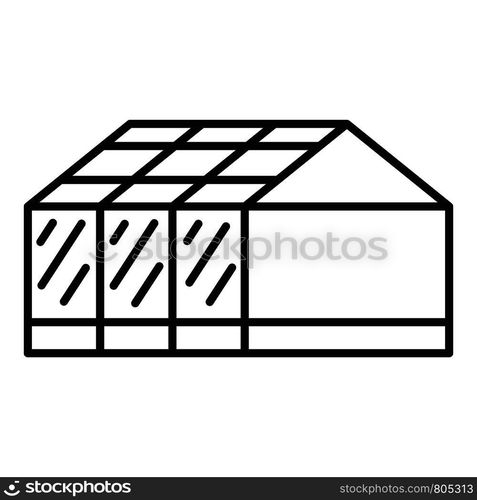 Home greenhouse icon. Outline home greenhouse vector icon for web design isolated on white background. Home greenhouse icon, outline style