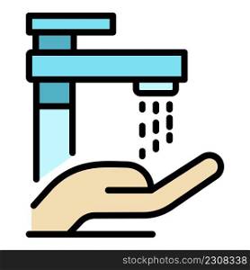 Home hand wash icon. Outline home hand wash vector icon color flat isolated. Home hand wash icon color outline vector