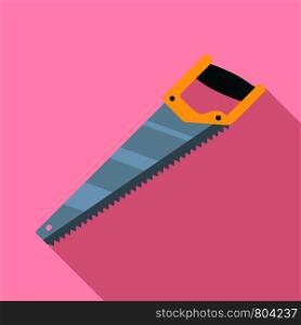 Home handsaw icon. Flat illustration of home handsaw vector icon for web design. Home handsaw icon, flat style