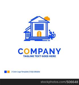 Home, house, Apartment, building, office Blue Yellow Business Logo template. Creative Design Template Place for Tagline.