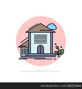 Home, house, Apartment, building, office Flat Color Icon Vector
