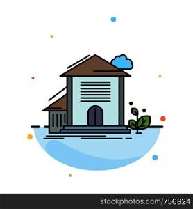 Home, house, Apartment, building, office Flat Color Icon Vector