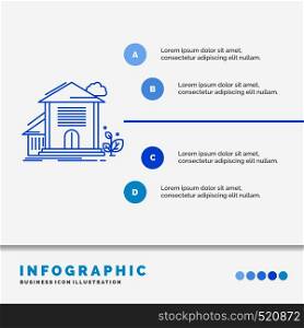Home, house, Apartment, building, office Infographics Template for Website and Presentation. Line Blue icon infographic style vector illustration. Vector EPS10 Abstract Template background