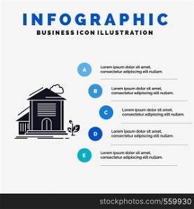 Home, house, Apartment, building, office Infographics Template for Website and Presentation. GLyph Gray icon with Blue infographic style vector illustration.. Vector EPS10 Abstract Template background