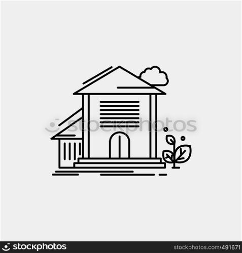 Home, house, Apartment, building, office Line Icon. Vector isolated illustration. Vector EPS10 Abstract Template background