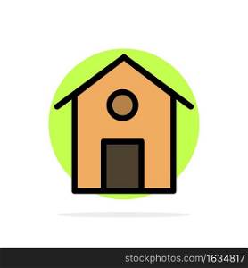 Home, House, Building Abstract Circle Background Flat color Icon