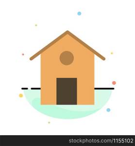 Home, House, Building Abstract Flat Color Icon Template