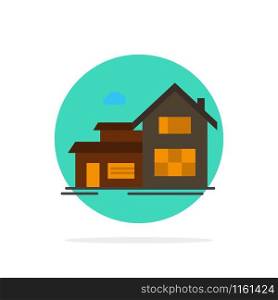 Home, House, Building, Apartment Abstract Circle Background Flat color Icon