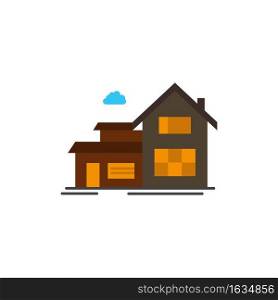 Home, House, Building, Apartment  Flat Color Icon. Vector icon banner Template