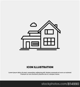 Home, House, Building, Apartment Line Icon Vector