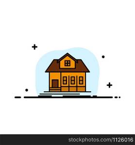 Home, House, Building, Real Estate Business Flat Line Filled Icon Vector Banner Template