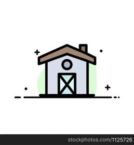 Home, House, Canada Business Flat Line Filled Icon Vector Banner Template