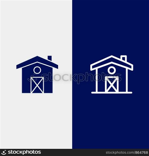 Home, House, Canada Line and Glyph Solid icon Blue banner Line and Glyph Solid icon Blue banner