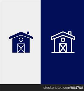 Home, House, Canada Line and Glyph Solid icon Blue banner Line and Glyph Solid icon Blue banner