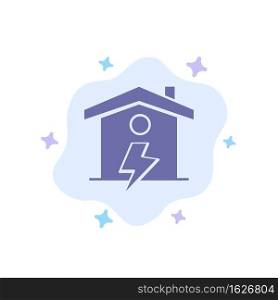 Home, House, Energy, Power Blue Icon on Abstract Cloud Background