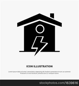 Home, House, Energy, Power solid Glyph Icon vector