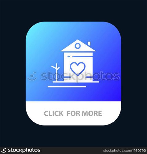 Home, House, Family, Couple, Hut Mobile App Button. Android and IOS Glyph Version