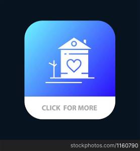 Home, House, Family, Couple, Hut Mobile App Button. Android and IOS Glyph Version
