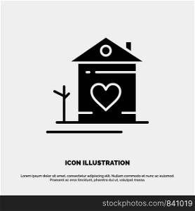 Home, House, Family, Couple, Hut solid Glyph Icon vector